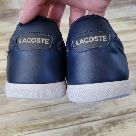 Lacoste Europa LCR BRZ Casual Low Top Lace-Up Sneakers Men's 10.5 Blue Leather - Picture 9 of 10